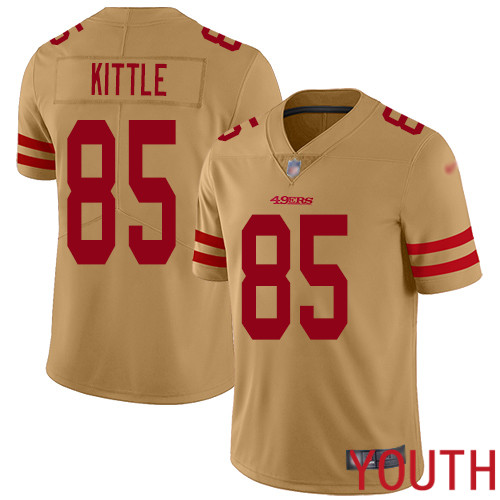 San Francisco 49ers Limited Gold Youth George Kittle NFL Jersey 85 Inverted Legend